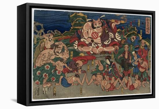 The Actor Asahina Travelling through Strange Countries, 19Th Century (Colour Woodblock Print)-Utagawa Kuniyoshi-Framed Premier Image Canvas