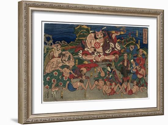 The Actor Asahina Travelling through Strange Countries, 19Th Century (Colour Woodblock Print)-Utagawa Kuniyoshi-Framed Giclee Print