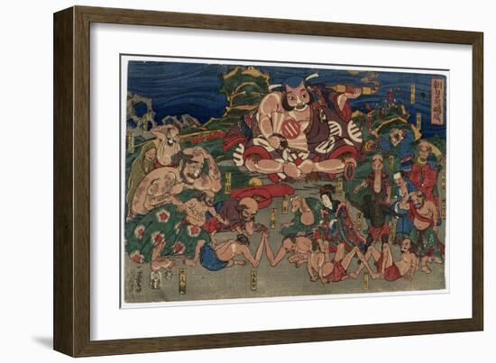 The Actor Asahina Travelling through Strange Countries, 19Th Century (Colour Woodblock Print)-Utagawa Kuniyoshi-Framed Giclee Print