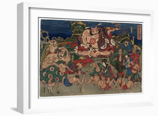 The Actor Asahina Travelling through Strange Countries, 19Th Century (Colour Woodblock Print)-Utagawa Kuniyoshi-Framed Giclee Print