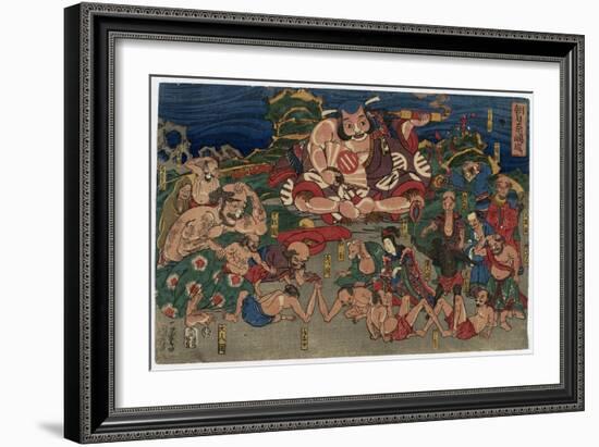 The Actor Asahina Travelling through Strange Countries, 19Th Century (Colour Woodblock Print)-Utagawa Kuniyoshi-Framed Giclee Print