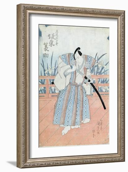 The Actor Bando Tokuke as Takahastu Yajuro, a Samurai-Utagawa Kunisada-Framed Giclee Print