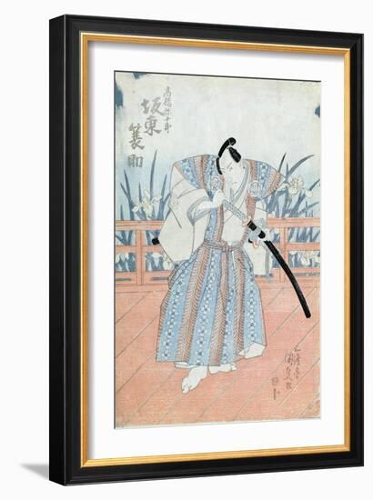 The Actor Bando Tokuke as Takahastu Yajuro, a Samurai-Utagawa Kunisada-Framed Giclee Print