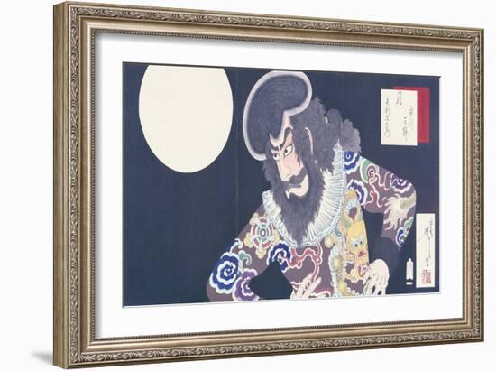 The Actor Ichikawa Danjuro IX in the Role of the Pirate Kezori Kuemon-Tsukioka Kinzaburo Yoshitoshi-Framed Giclee Print