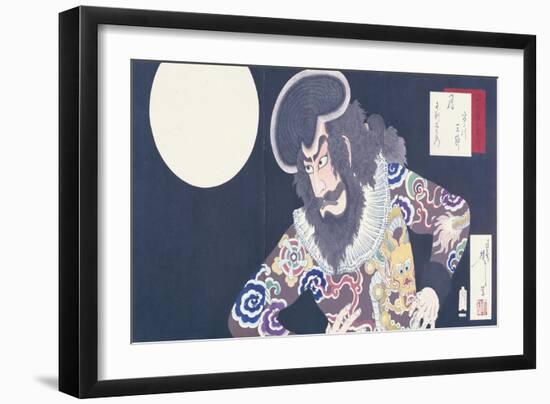 The Actor Ichikawa Danjuro IX in the Role of the Pirate Kezori Kuemon-Tsukioka Kinzaburo Yoshitoshi-Framed Giclee Print