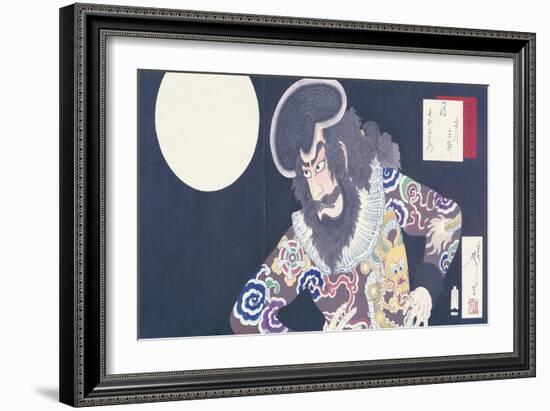 The Actor Ichikawa Danjuro IX in the Role of the Pirate Kezori Kuemon-Tsukioka Kinzaburo Yoshitoshi-Framed Giclee Print