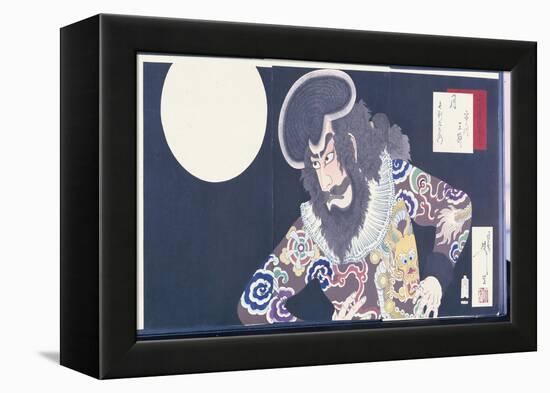 The Actor Ichikawa Danjuro Ix in the Role of the Pirate Kezori Kuemon-Tsukioka Kinzaburo Yoshitoshi-Framed Premier Image Canvas