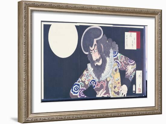 The Actor Ichikawa Danjuro Ix in the Role of the Pirate Kezori Kuemon-Tsukioka Kinzaburo Yoshitoshi-Framed Giclee Print