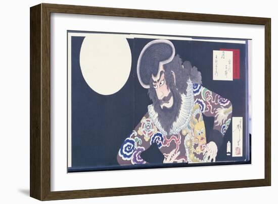 The Actor Ichikawa Danjuro Ix in the Role of the Pirate Kezori Kuemon-Tsukioka Kinzaburo Yoshitoshi-Framed Giclee Print