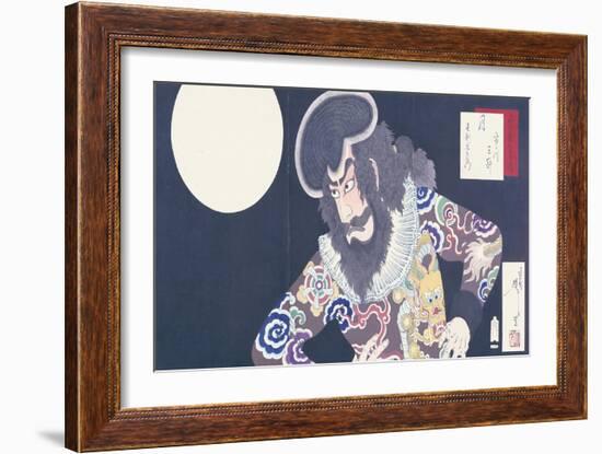 The Actor Ichikawa Danjuro IX in the Role of the Pirate Kezori Kuemon-Tsukioka Kinzaburo Yoshitoshi-Framed Giclee Print