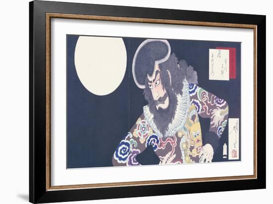 The Actor Ichikawa Danjuro IX in the Role of the Pirate Kezori Kuemon-Tsukioka Kinzaburo Yoshitoshi-Framed Giclee Print