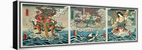 The Actor Ichikawa Ebizo V as the Deity Fudo Myoo Rescuing Ichikawa Danjuro VIII, c.1850-Utagawa Kunisada-Framed Premier Image Canvas