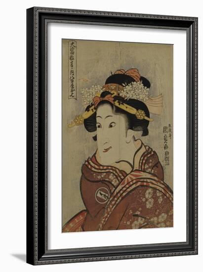 The Actor Iwai Hanshiro V as Yaoya Oshici, circa 1815-Utagawa Kunisada-Framed Giclee Print