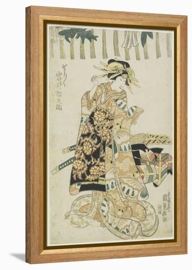 The Actor Iwai Matsunosuke as a Courtesan-Utagawa Kunisada-Framed Premier Image Canvas