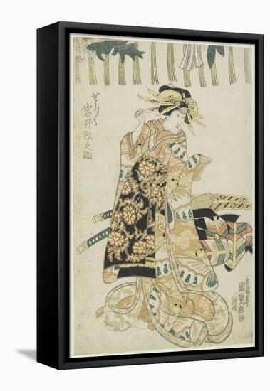 The Actor Iwai Matsunosuke as a Courtesan-Utagawa Kunisada-Framed Premier Image Canvas