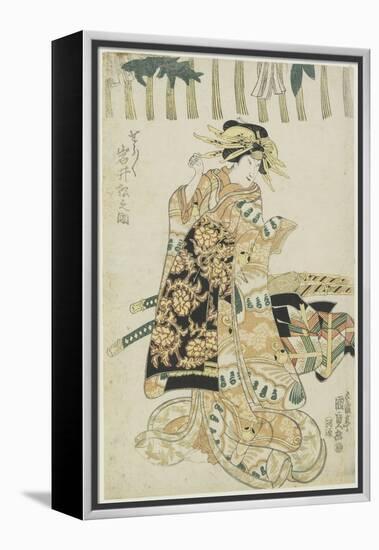 The Actor Iwai Matsunosuke as a Courtesan-Utagawa Kunisada-Framed Premier Image Canvas