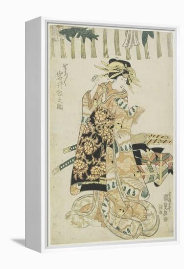 The Actor Iwai Matsunosuke as a Courtesan-Utagawa Kunisada-Framed Premier Image Canvas