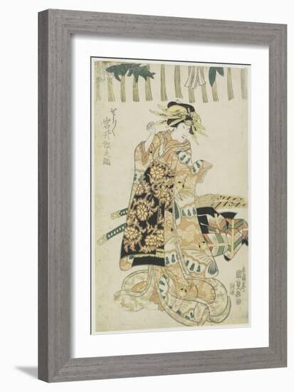 The Actor Iwai Matsunosuke as a Courtesan-Utagawa Kunisada-Framed Giclee Print