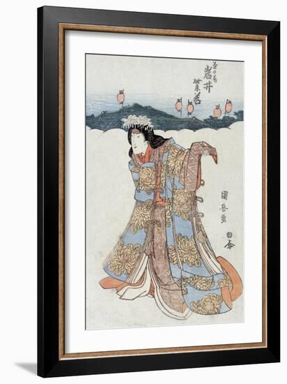 The Actor Iwai Shijaku in the Role of Kikunomae, Japanese Wood-Cut Print-Lantern Press-Framed Art Print