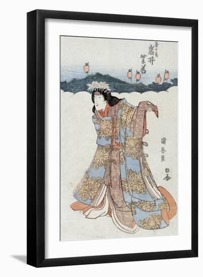 The Actor Iwai Shijaku in the Role of Kikunomae, Japanese Wood-Cut Print-Lantern Press-Framed Art Print