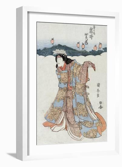 The Actor Iwai Shijaku in the Role of Kikunomae, Japanese Wood-Cut Print-Lantern Press-Framed Art Print