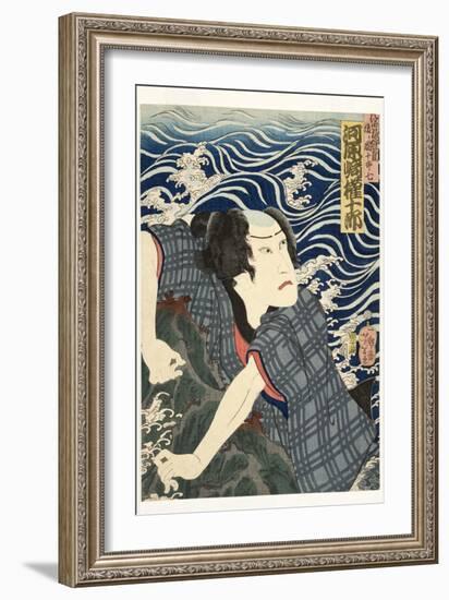 The Actor Kawarazaki Gonjuro I as Ukiyo Inosuke, Later Danjuro Vii, 1862-Tsukioka Yoshitoshi-Framed Giclee Print