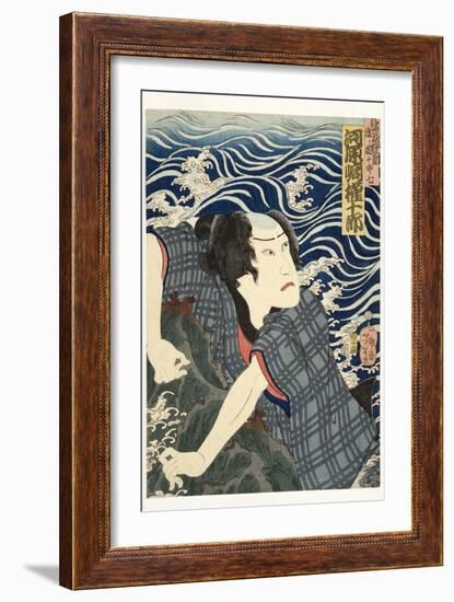 The Actor Kawarazaki Gonjuro I as Ukiyo Inosuke, Later Danjuro Vii, 1862-Tsukioka Yoshitoshi-Framed Giclee Print