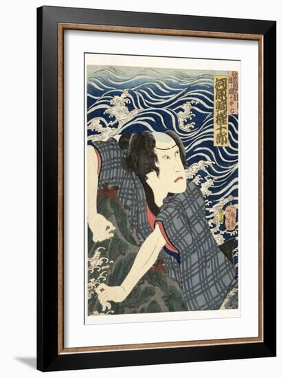 The Actor Kawarazaki Gonjuro I as Ukiyo Inosuke, Later Danjuro Vii, 1862-Tsukioka Yoshitoshi-Framed Giclee Print