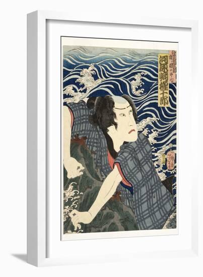 The Actor Kawarazaki Gonjuro I as Ukiyo Inosuke, Later Danjuro Vii, 1862-Tsukioka Yoshitoshi-Framed Giclee Print