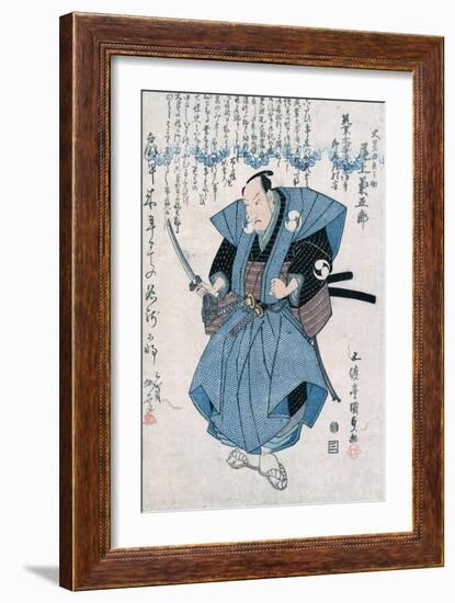 The Actor Onoe Kikugoro III in the Role of Oboshi Yuranosuke-Utagawa Toyokuni-Framed Giclee Print