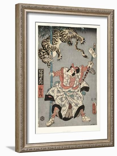 The Actor Onoe Waichi II as Watonai, 1857-Utagawa Kunisada-Framed Giclee Print