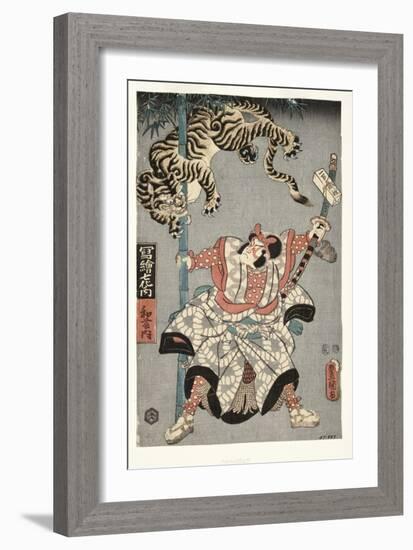 The Actor Onoe Waichi II as Watonai, 1857-Utagawa Kunisada-Framed Giclee Print