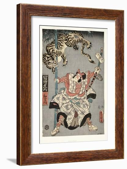 The Actor Onoe Waichi II as Watonai, 1857-Utagawa Kunisada-Framed Giclee Print