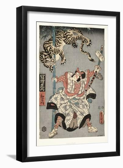 The Actor Onoe Waichi II as Watonai, 1857-Utagawa Kunisada-Framed Giclee Print