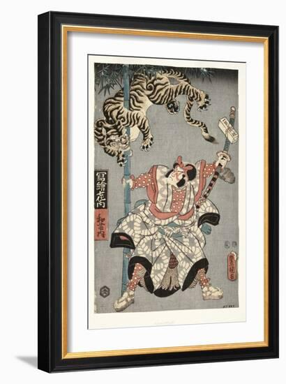 The Actor Onoe Waichi II as Watonai, 1857-Utagawa Kunisada-Framed Giclee Print