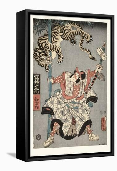 The Actor Onoe Waichi II as Watonai, 1857-Utagawa Kunisada-Framed Premier Image Canvas