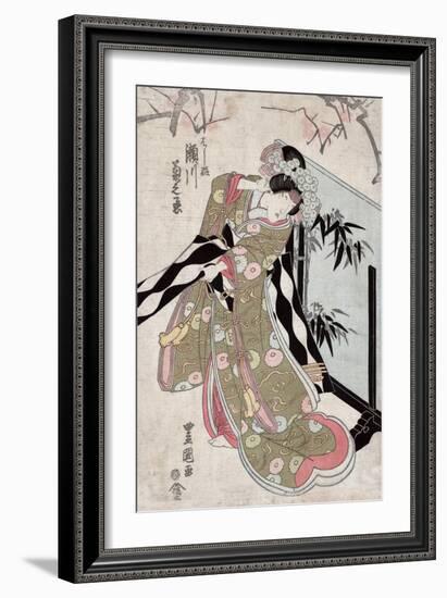 The Actor Segawa Kikunojo as Hashihime, Japanese Wood-Cut Print-Lantern Press-Framed Art Print