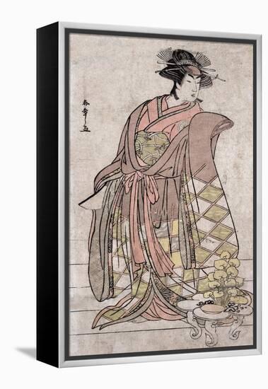 The Actor Segawa Kikunojo, Japanese Wood-Cut Print-Lantern Press-Framed Stretched Canvas