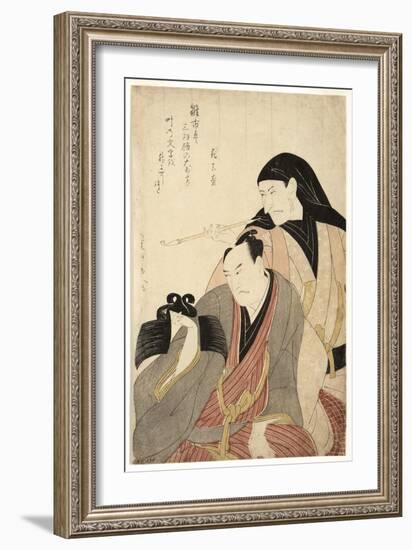 The Actors Ichikawa Ebizo (Danjuro V) and Arashi Hinasuke Ii, 1800-Utagawa Toyokuni-Framed Giclee Print