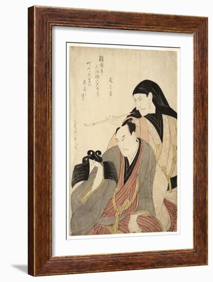 The Actors Ichikawa Ebizo (Danjuro V) and Arashi Hinasuke Ii, 1800-Utagawa Toyokuni-Framed Giclee Print