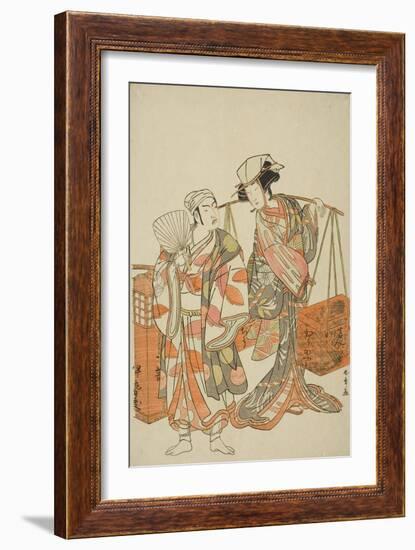 The Actors Ichimura Uzaemon Ix (Left) and Nakamura Tomijuro I-Katsukawa Shunsho-Framed Giclee Print