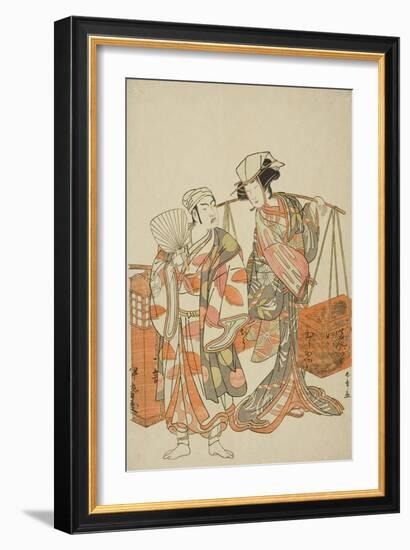 The Actors Ichimura Uzaemon Ix (Left) and Nakamura Tomijuro I-Katsukawa Shunsho-Framed Giclee Print