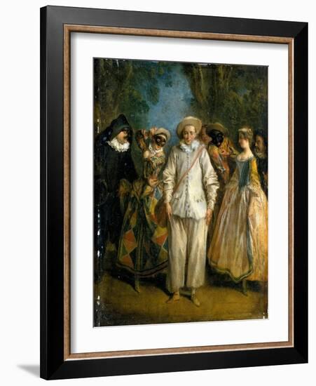 The Actors of the Commedia Dell'Arte-Nicolas Lancret-Framed Giclee Print