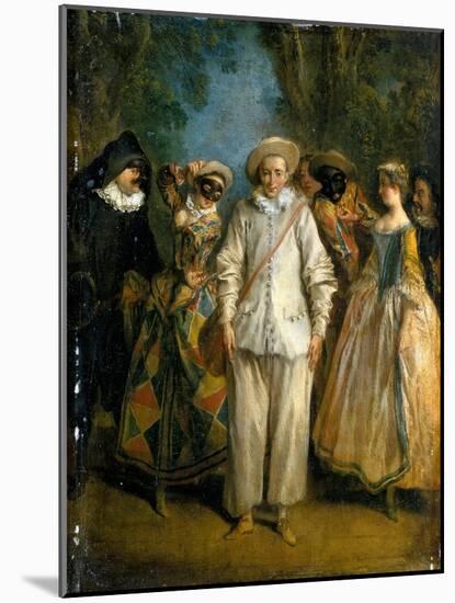 The Actors of the Commedia Dell'Arte-Nicolas Lancret-Mounted Giclee Print