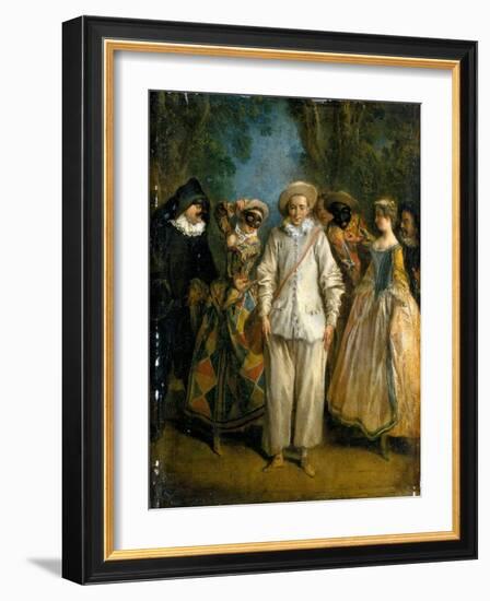 The Actors of the Commedia Dell'Arte-Nicolas Lancret-Framed Giclee Print