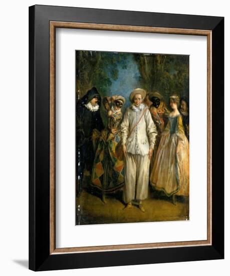 The Actors of the Commedia Dell'Arte-Nicolas Lancret-Framed Giclee Print