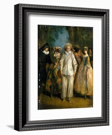 The Actors of the Commedia Dell'Arte-Nicolas Lancret-Framed Giclee Print