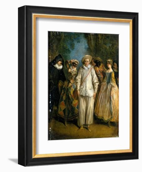 The Actors of the Commedia Dell'Arte-Nicolas Lancret-Framed Giclee Print