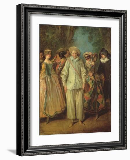 The Actors of the Commedia Dell'Arte-Nicolas Lancret-Framed Giclee Print