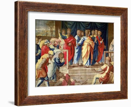 The Acts of the Apostles, the Mortlake Tapestries-Raphael-Framed Giclee Print